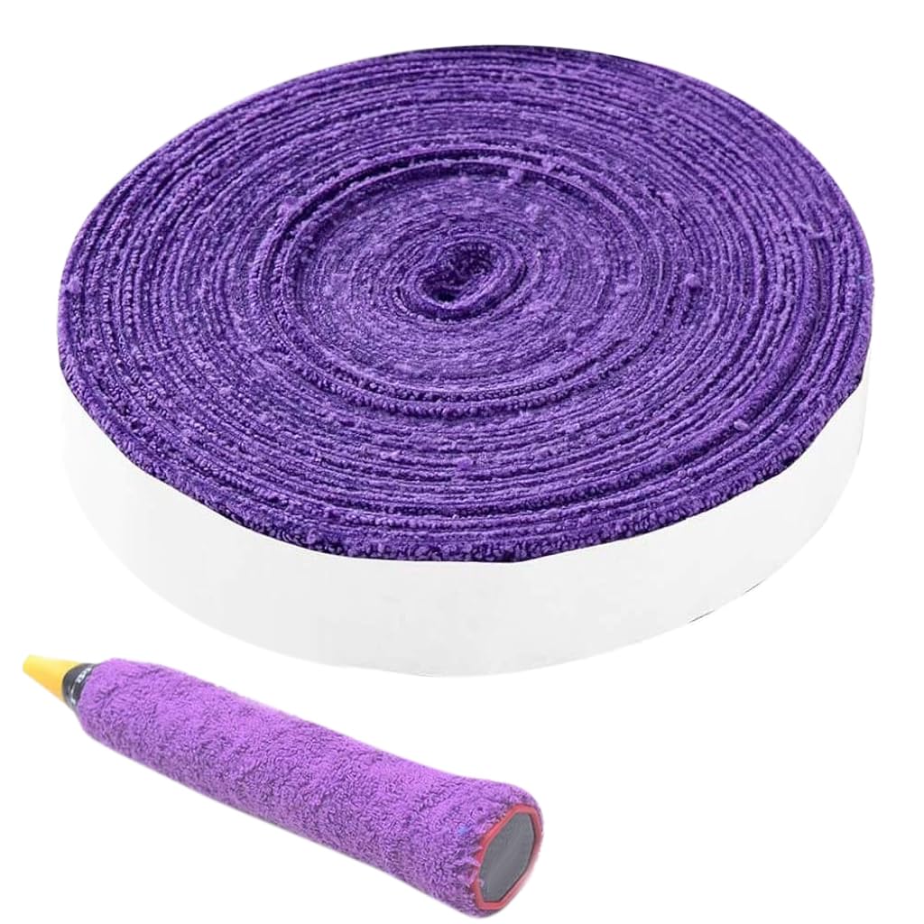 Proberos Towel Hand Glue,Cotton Anti-Skid Sweat Tape Badminton Racket OverGrip Sweatband Tape Wraps (Purple) Proberos Towel Hand Glue,Cotton Anti-Skid Sweat Tape Badminton Racket OverGrip Sweatband Tape Wraps (Purple)